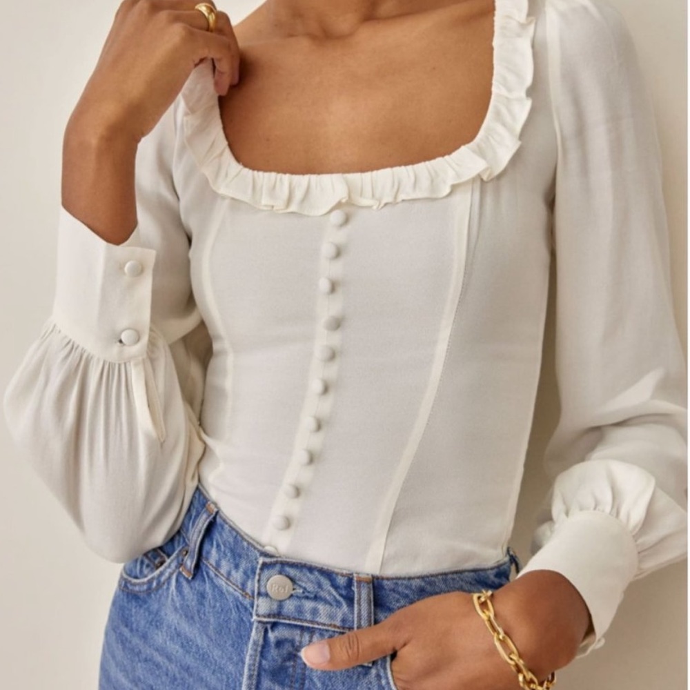 NWT Reformation Jon Top - Ivory